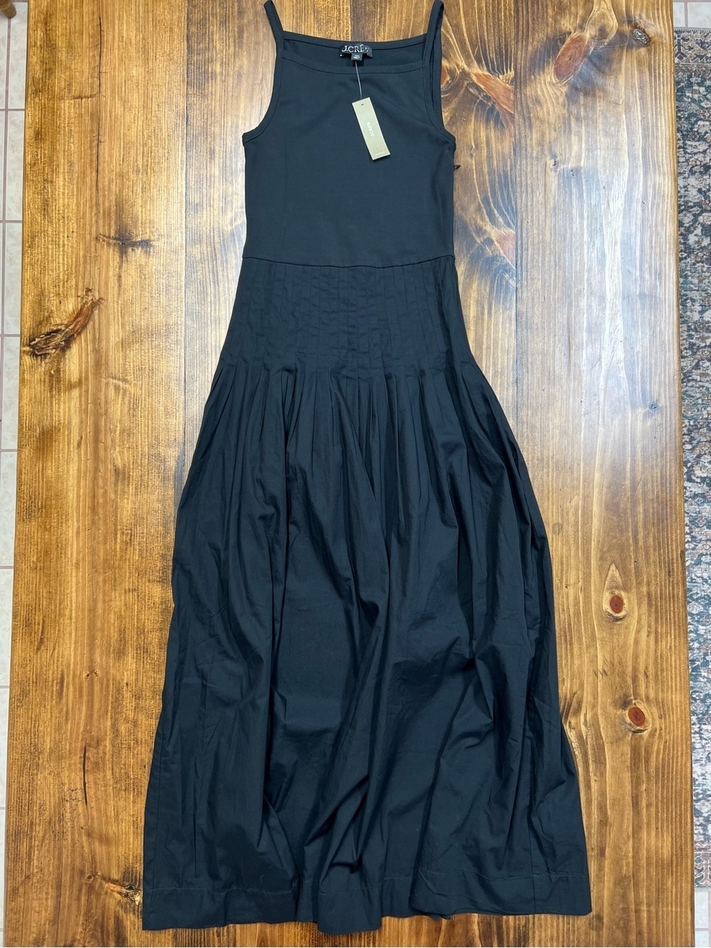 J. Crew Pintuck Mixy Drop Waist Midi Dress in Black Size XXS - Picture 5 of 9